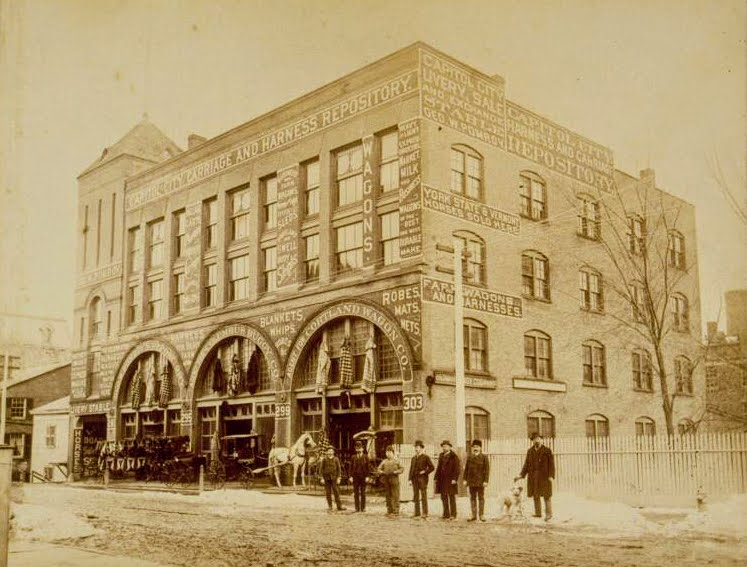 Photograph of the Capitol City Carriage and Harness Repository circa 1895